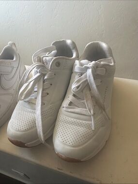 Skechers White Perforated Lace-Up Sneakers with Gum Toe Accents